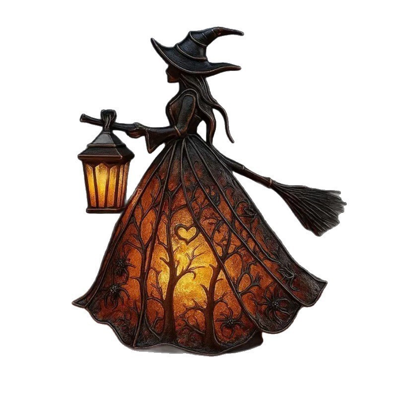 Movies - Hexen-Harz-Tischlampe mit USB-Betrieb, leuchtende Halloween-Deko für