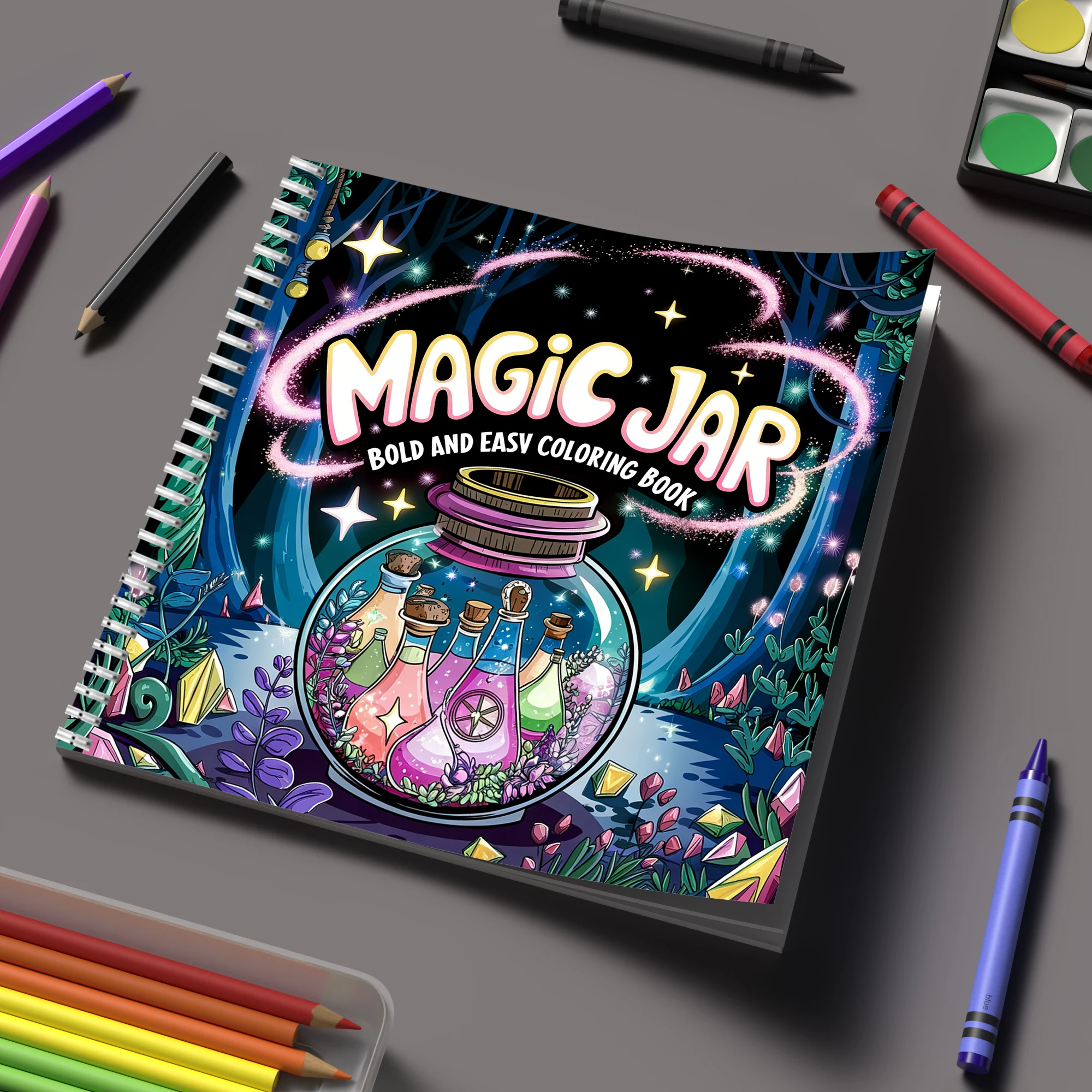 Adult Coloring Book Stress Relief - Magisches Malbuch für Erwachsene, Geburtstagsgeschenk, Schulanfang-Zubehör,