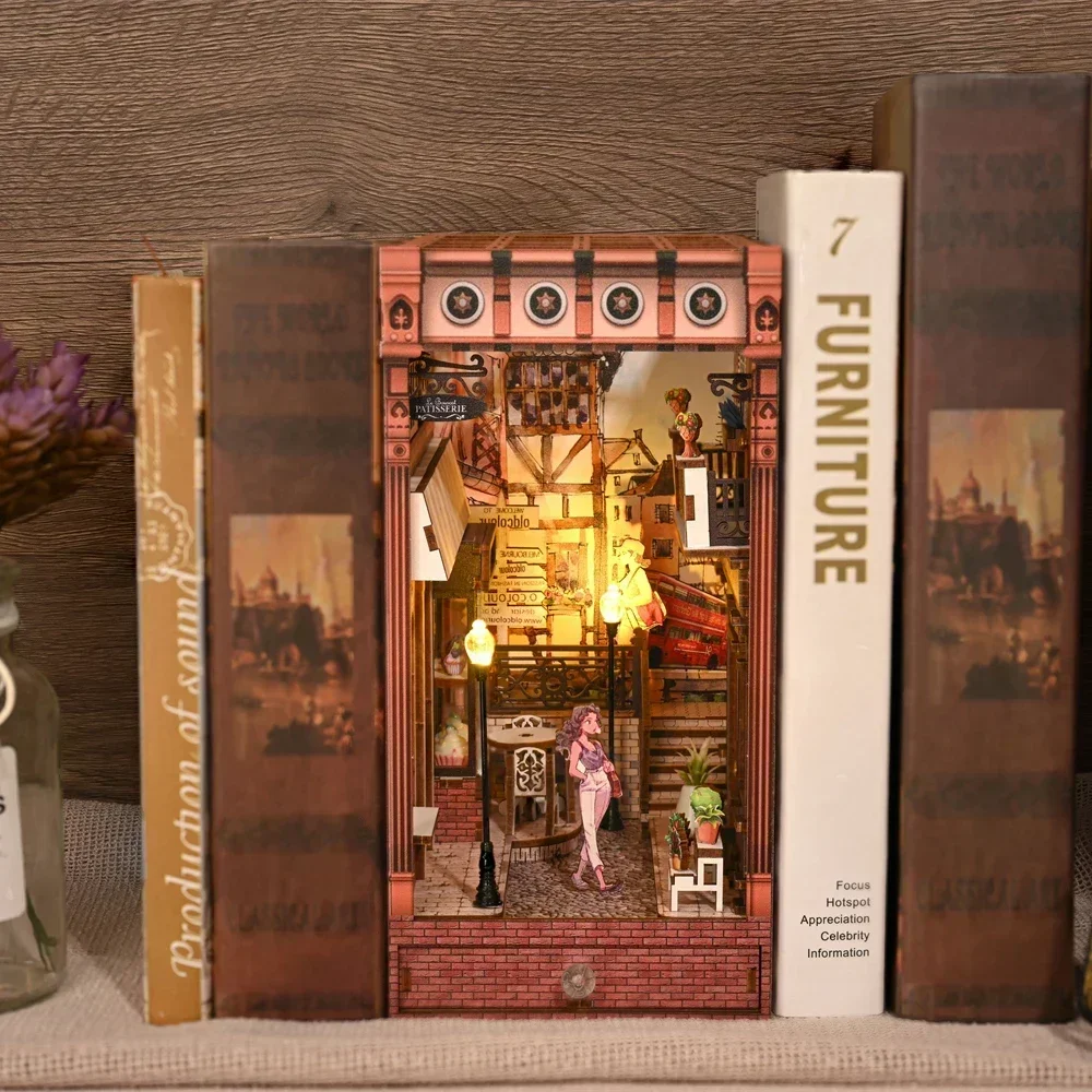Diy Wooden Book Nook Kit Shelf Insert - NEUE Retro DIY Holz Buch Nook