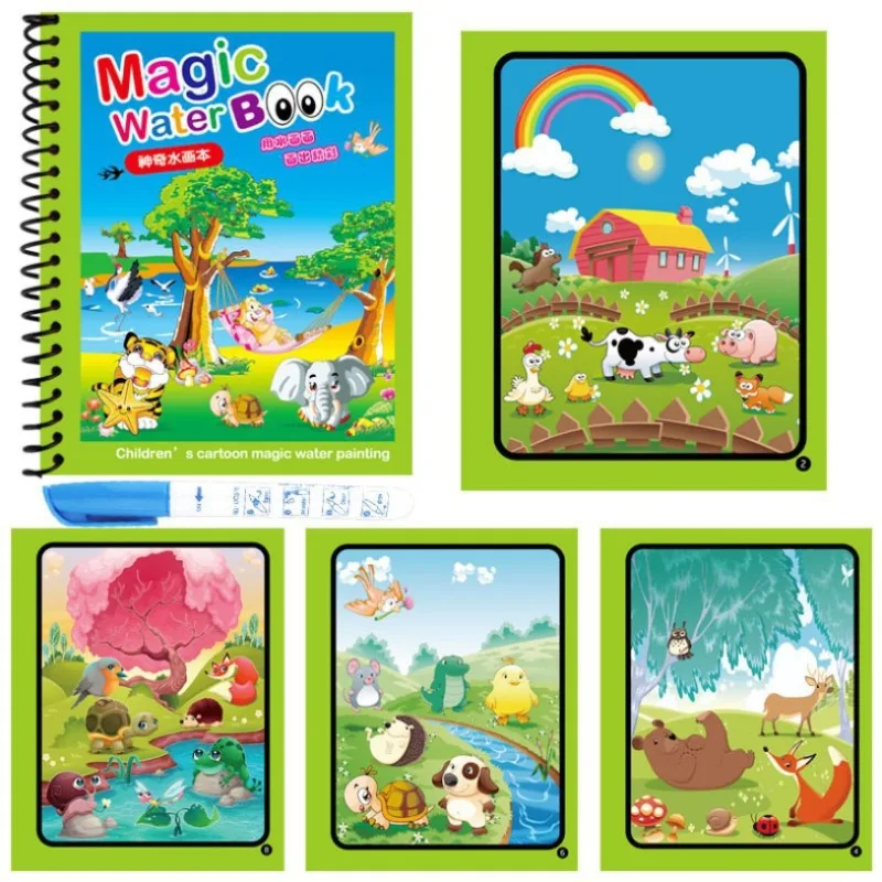 Reusable Water Magic Coloring Book - 1Pc Wiederverwendbare Magie Wasser Buch Kinder