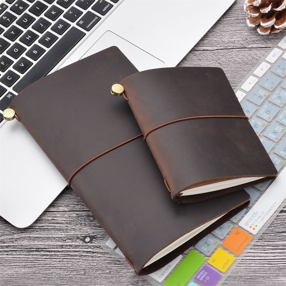 Vintage Leather Journal Notebook - Reise-Notizbuch aus echtem Leder, DIY-Tagebuch, 8