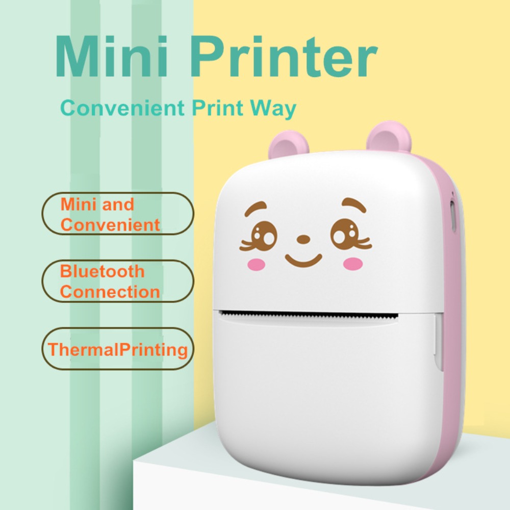 Mini Pocket Thermal Printer Paper Roll - Mini Tragbarer Taschen-Thermodrucker Bluetooth USB Aufladbar