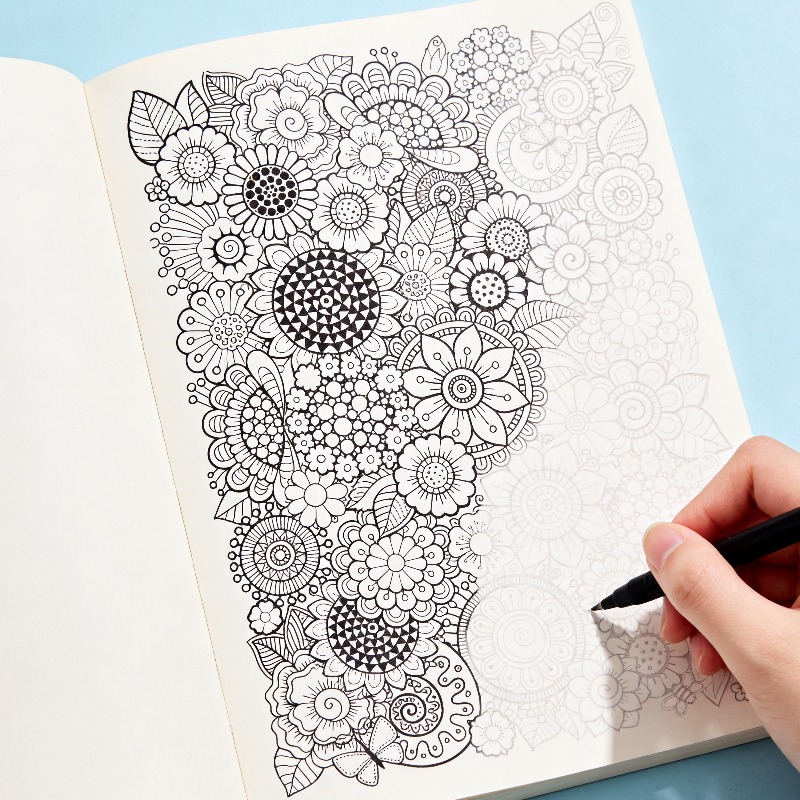 Adult Coloring Book Stress Relief - Ein Stressabbau-Graffiti-Buch für Erwachsene, handgezeichnet, 24