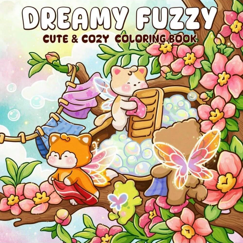 Adult Coloring Book Stress Relief - Verträumtes, flauschiges, süßes und gemütliches Malbuch