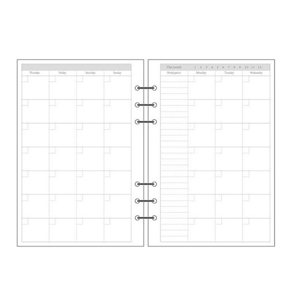 A5 Spiral Dotted Grid Notebook - Gitter-Tagesplaner, 45 Blatt, Spiralbinder, A5, A6,